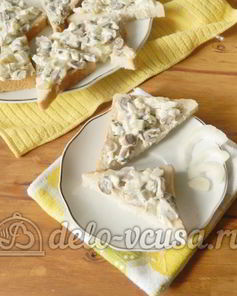 Бутерброды с шампиньонами и сыром