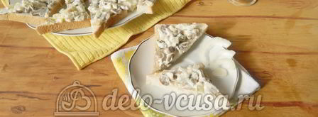 бутерброды с шампиньонами и сыром. Шаг 10