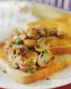 Простой бутерброд с грибами