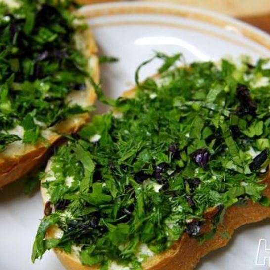 Рецепт зеленых бутербродов