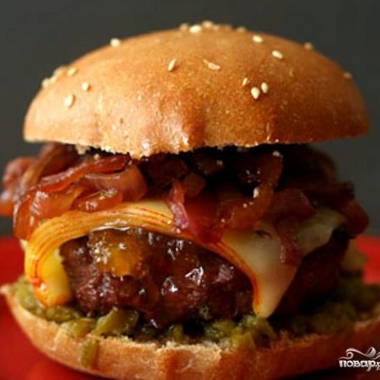 Рецепт чизбургера с луковым джемом