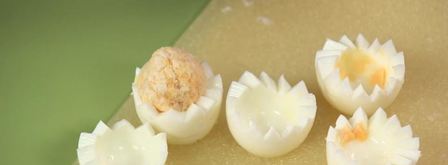 фаршированные яйца ассорти и овощное пюре. Шаг 4