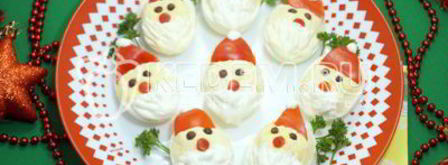 фаршированные яйца дед мороз. Шаг 9