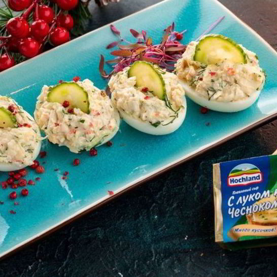 Рецепт фаршированных яиц с крабовыми палочками