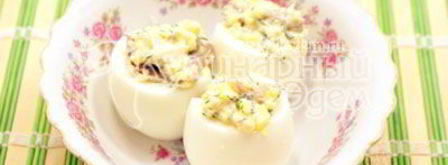 яйца фаршированные гнездышки. Шаг 6