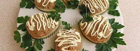 яйца, фаршированные куриной печенью. Шаг 14