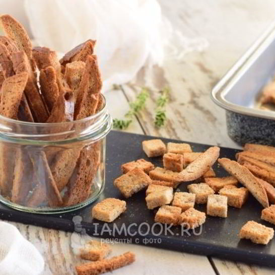 Рецепт гренков из черного хлеба в духовке