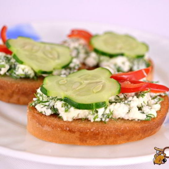 Рецепт гренков с брынзой