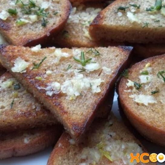 Рецепт гренков с чесноком на сковороде