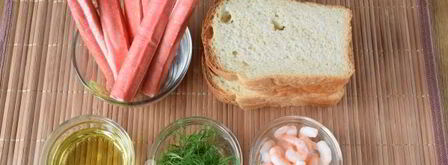 гренки с крабово-креветочной пастой. Шаг 6