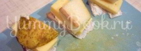 изящные канапе с грушей, ветчиной и сыром. Шаг 16