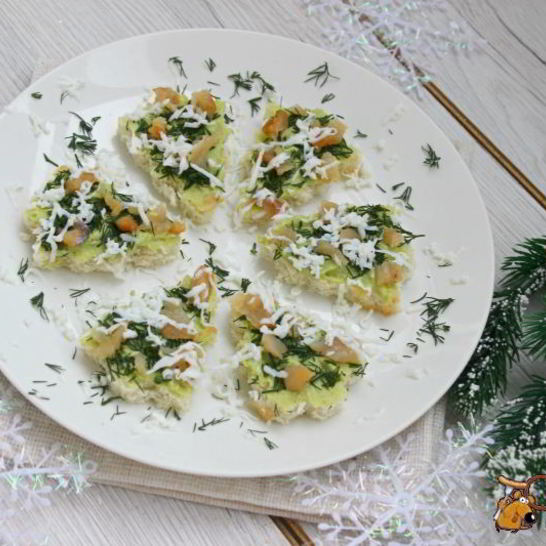 Рецепт канапе новогодние елочки