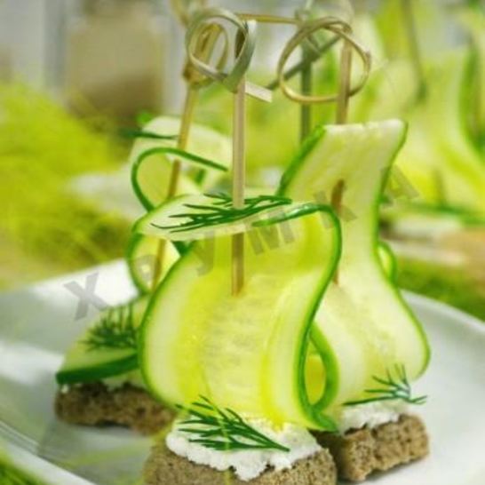Рецепт канапе парус с огурцами и сыром фета