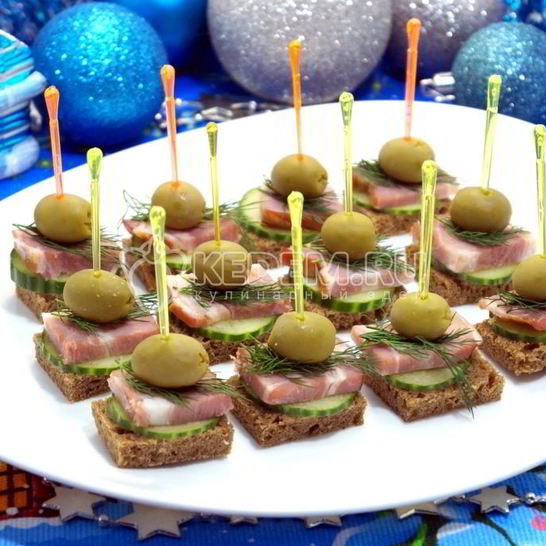 Рецепт канапе с бужениной