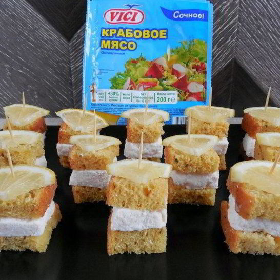 Рецепт канапе с крабовым маршмеллоу