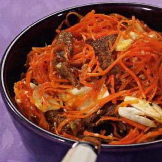 Рецепт корейской моркови с мясом