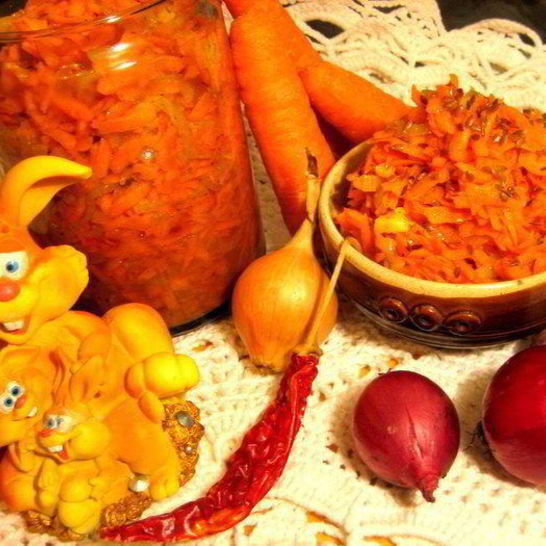Рецепт моркови по-корейски с луком
