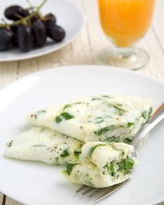 Белковый омлет со шпинатом