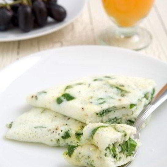 Рецепт белкового омлета со шпинатом