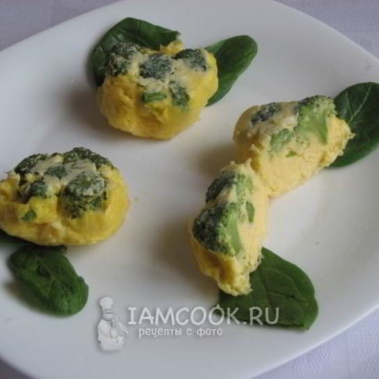 Рецепт брокколи в сырном омлете с чесноком