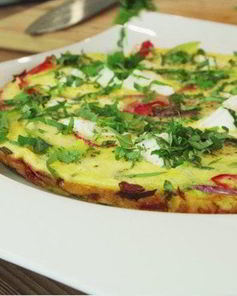 Фриттата со сладким перцем и фетой