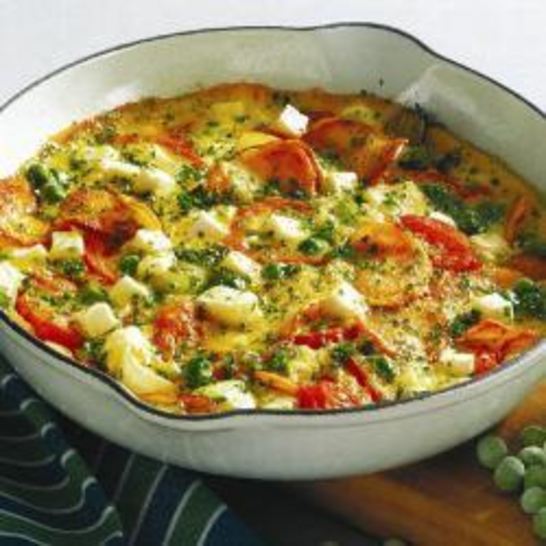 Рецепт испанского омлета с картофелем, брынзой и помидорами