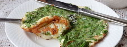 омлет с луком-пореем и кинзой. Шаг 9