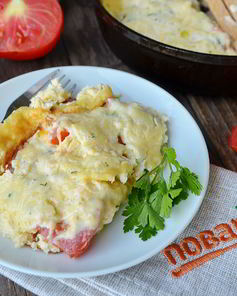 Омлет с помидорами