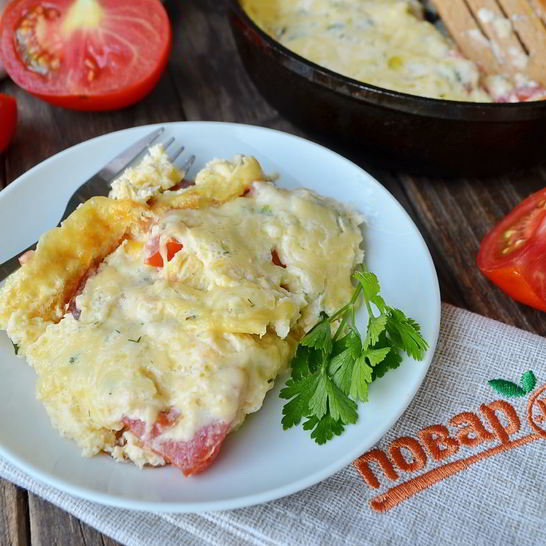 Рецепт омлета с помидорами