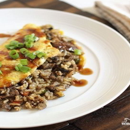 Рецепт омлета с рисом по-корейски