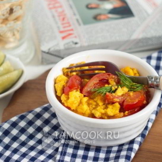 Рецепт вегетарианского омлета с адыгейским сыром