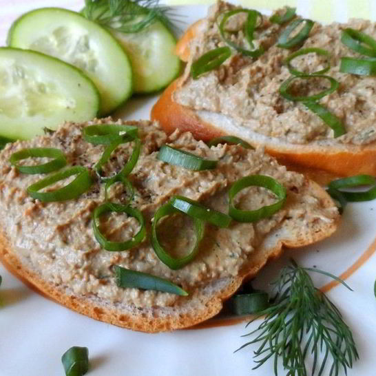Рецепт паштета из куриной печени с укропом