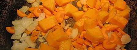 печеночный куриный паштет с тыквой и овощами. Шаг 3