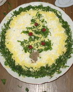 Новогодний печеночный торт