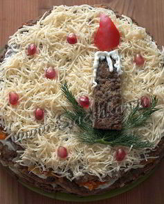 Печеночный торт из говяжьей печени