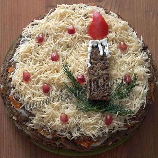 Рецепт печеночного торта из говяжьей печени