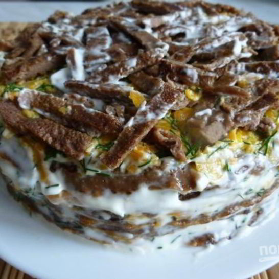 Рецепт печеночного торта из свиной печени