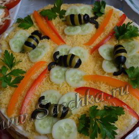 Рецепт печеночного торта пчелка