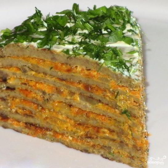 Рецепт печеночного торта с блинами