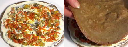 печеночный торт с грибами. Шаг 6