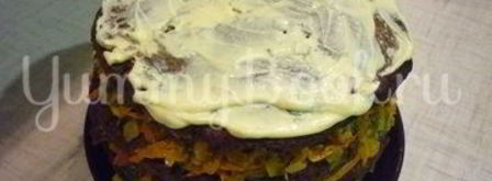 печеночный торт с зеленью и помидорами. Шаг 21