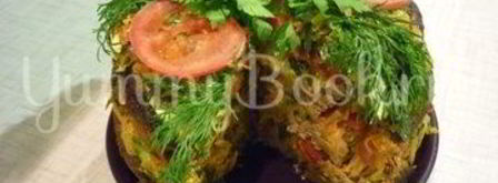 печеночный торт с зеленью и помидорами. Шаг 25