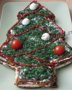 Печеночный торт в виде елочки