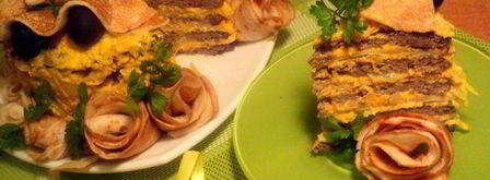 закусочный блинно-печеночный торт. Шаг 12