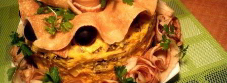 закусочный блинно-печеночный торт. Шаг 11