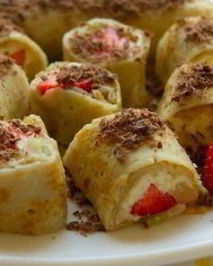 Роллы из блинов с творожной начинкой