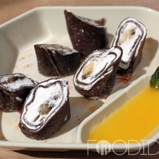 Рецепт роллов из шоколадных блинов