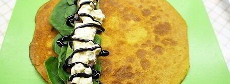 роллы из тыквы со шпинатом, копченостями и фисташковым майонезом. Шаг 17