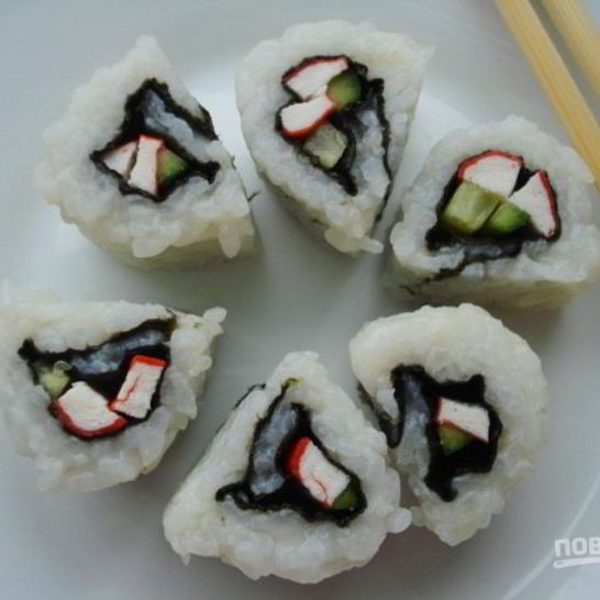 Рецепт роллов рисом наружу