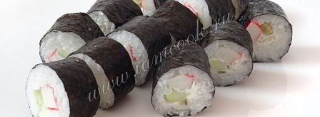 роллы с крабовыми палочками. Шаг 7